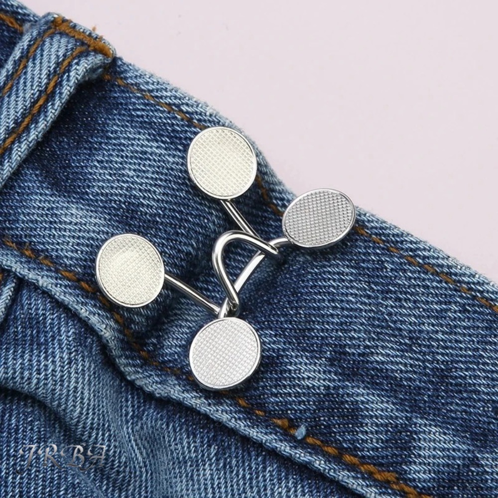 Snap Fastener Set - 2pcs Adjustable Metal Jeans Waist Buckle