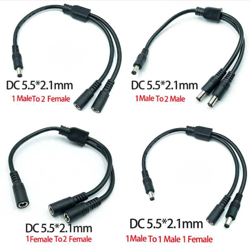 Led El Wire - 1PC DC 5.5mm*2.1mm 1 To 2