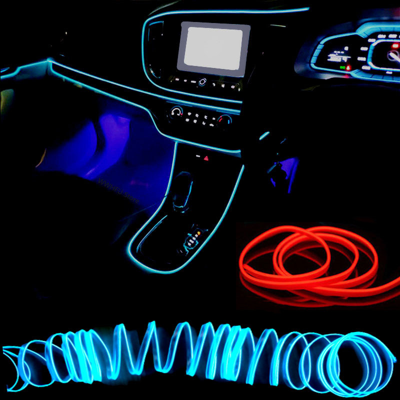Led El Wire - 1/3/5m Car Interior Atmosphere Lighting LED