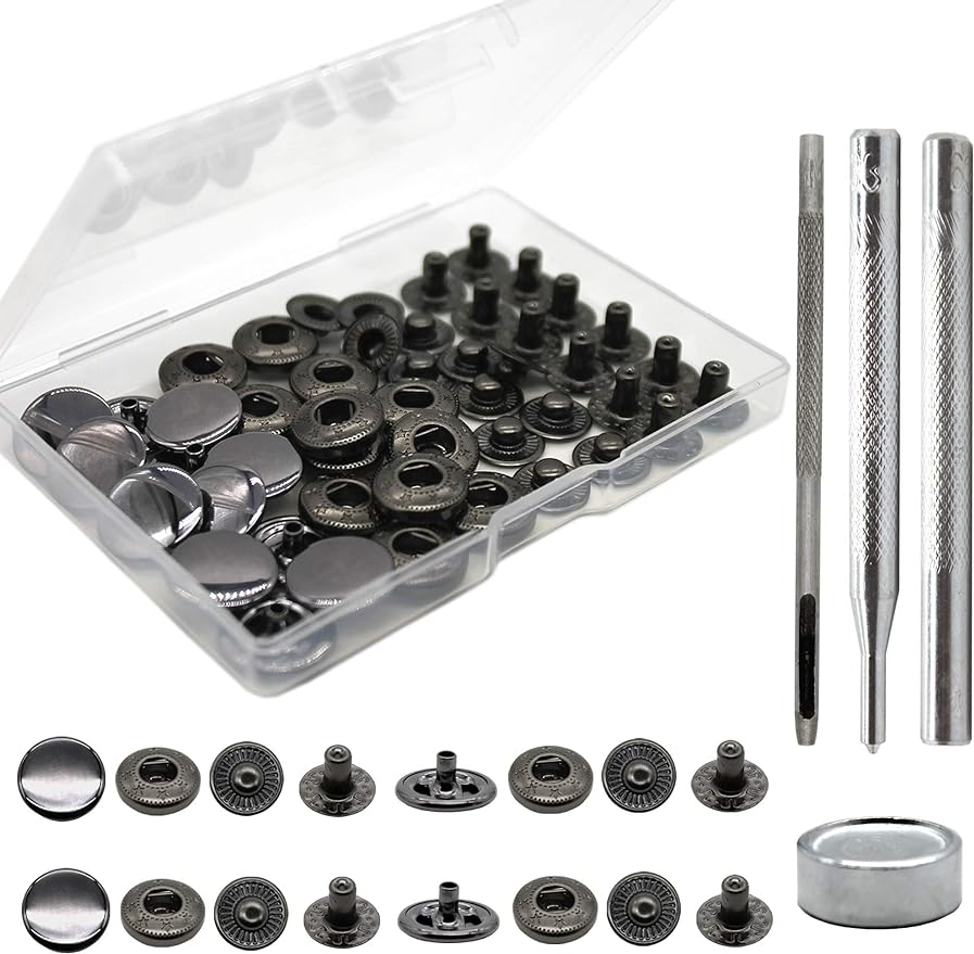 Snap Fastener Set - 12 Sets Premium Brass Heavy Duty