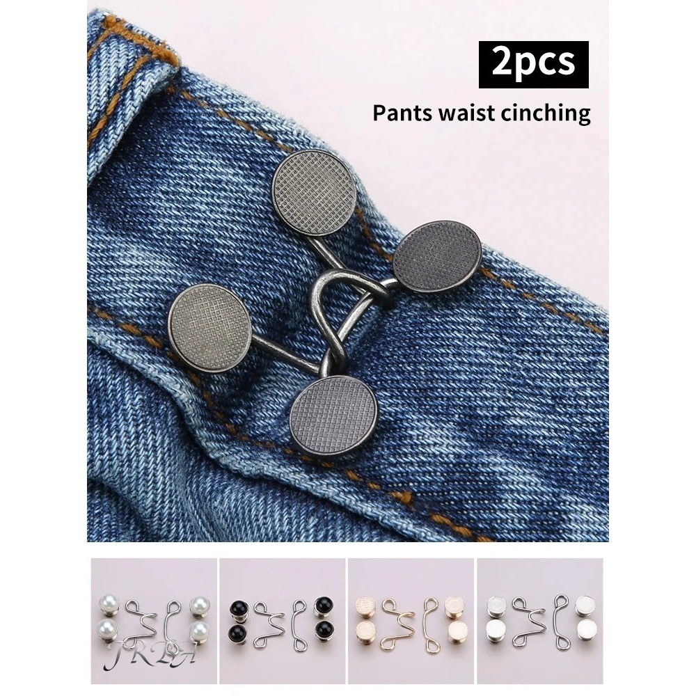 2pcs Adjustable Metal Jeans Wa - Snap Fastener Set ulasan dan harga
