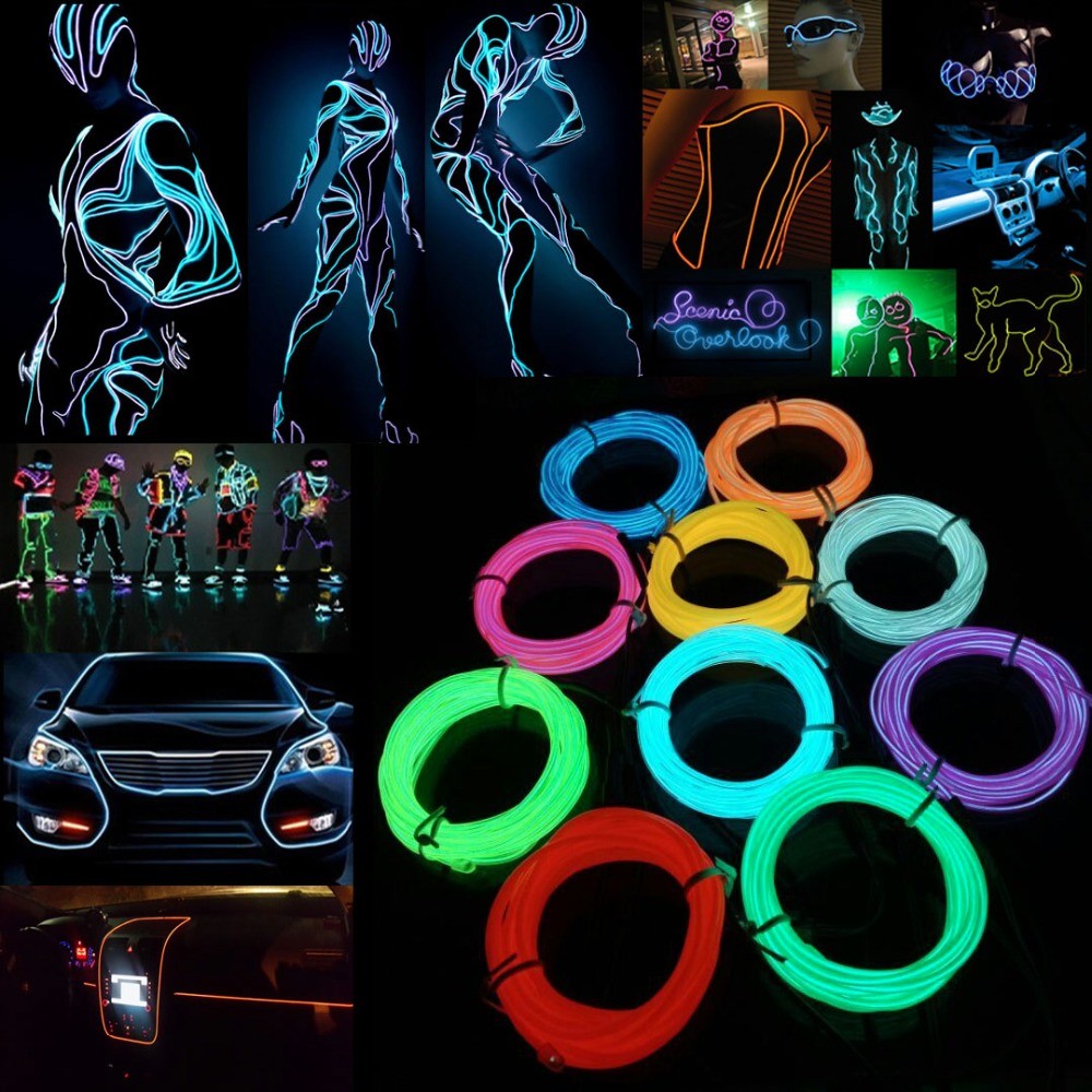 Glow EL Wire Cable LED Neon Ch - Led El Wire ulasan dan harga