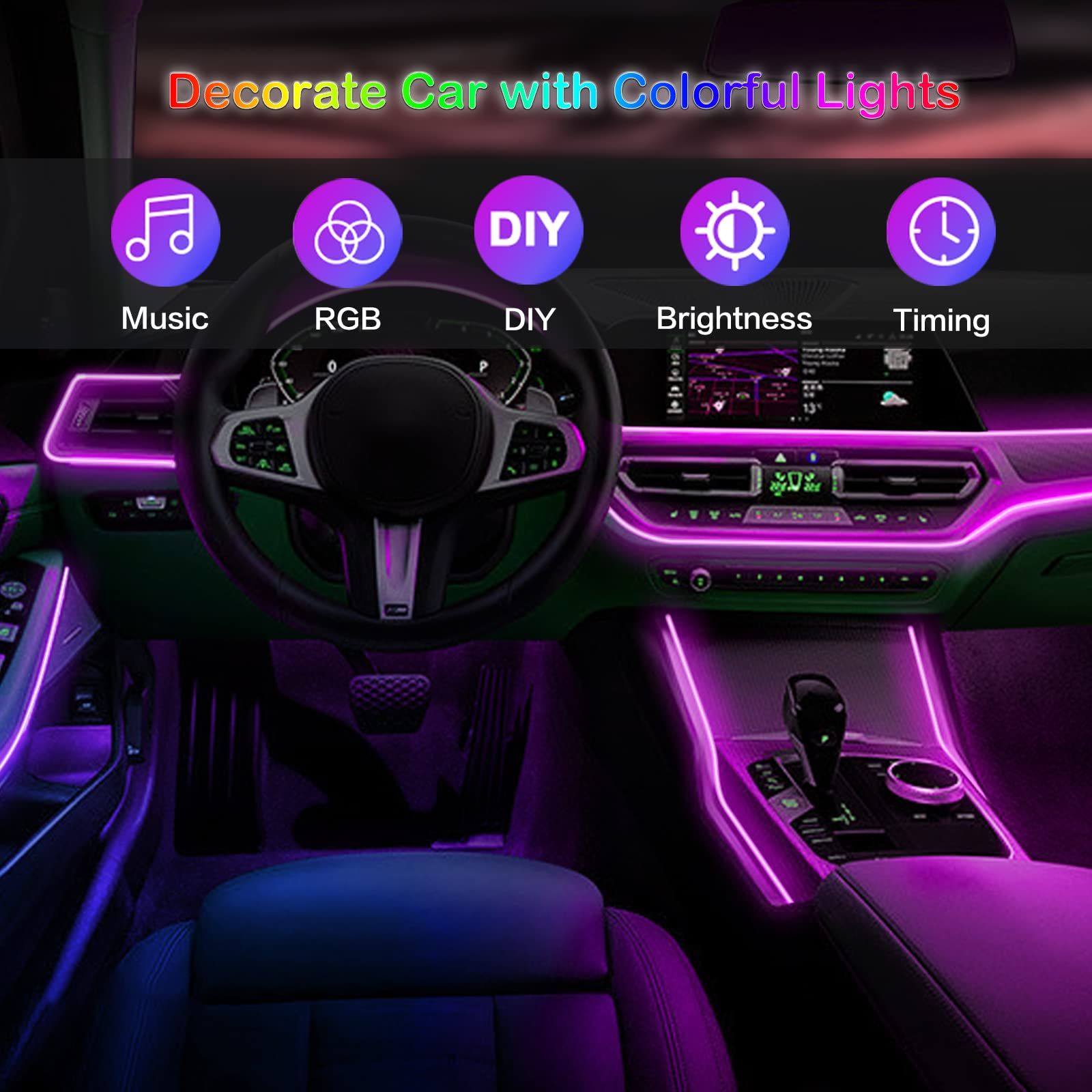 LED Car Interior Ambient Strip - Led El Wire ulasan dan harga