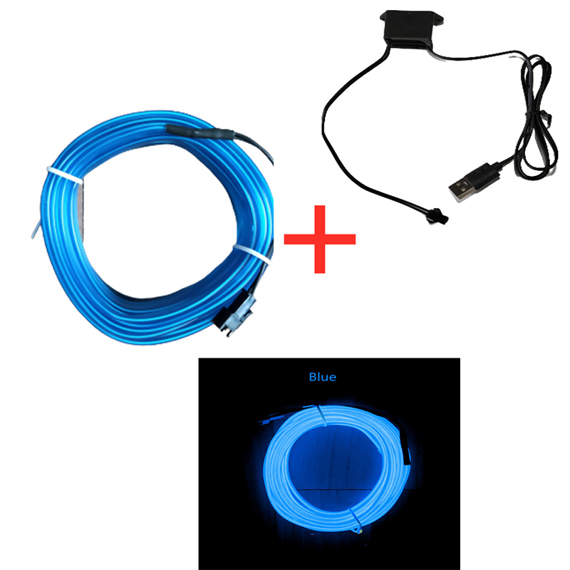 1/3/5m Car Interior Atmosphere - Led El Wire ulasan dan harga