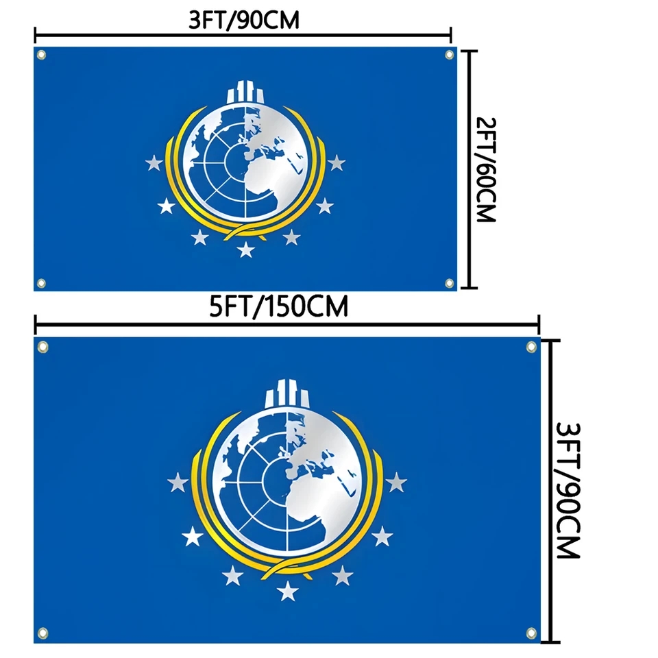 Super Earth Flag Helldivers 3x - Fallout Cosplay Prop ulasan dan harga