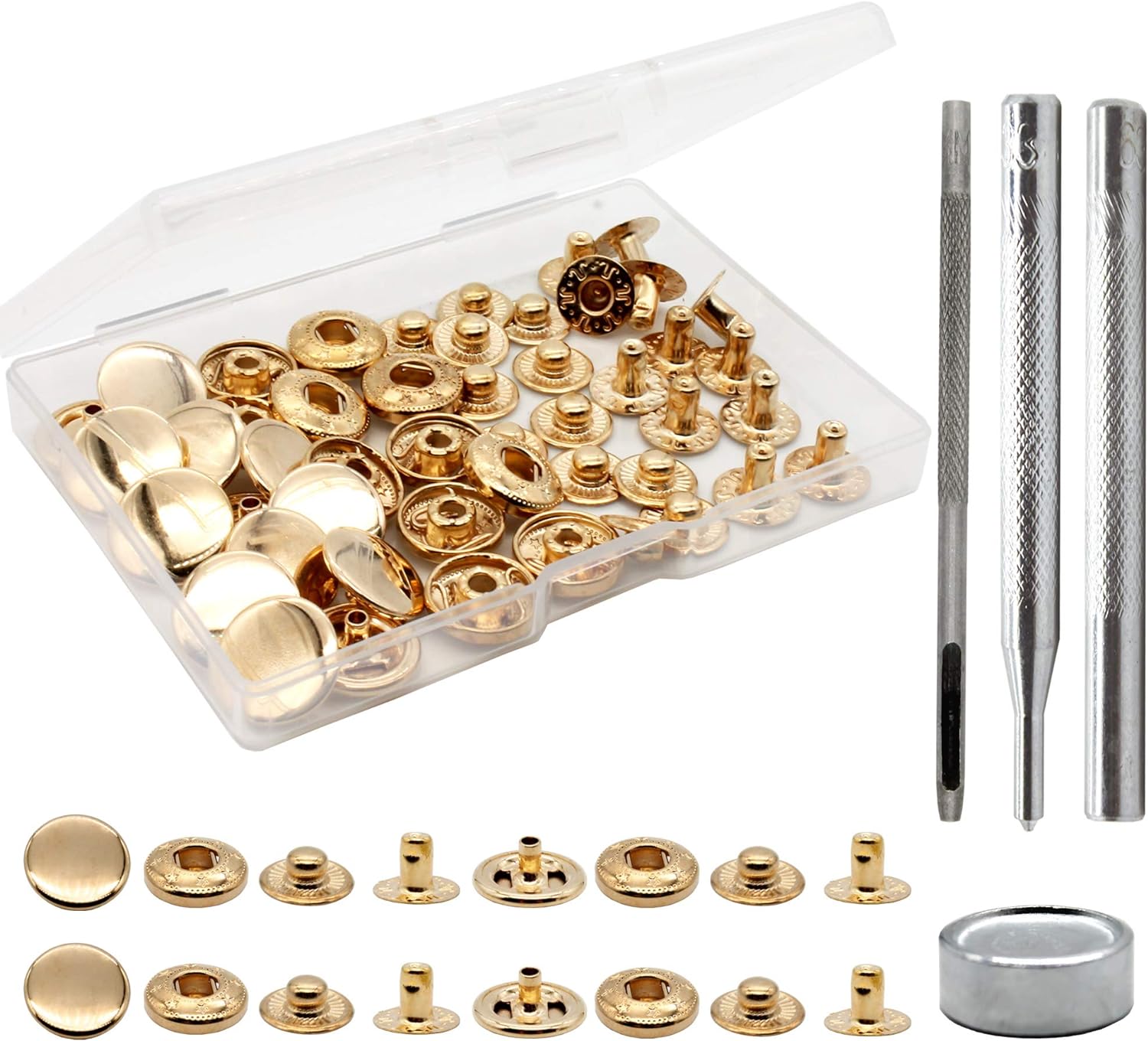 12 Sets Premium Brass Heavy Du - Snap Fastener Set ulasan dan harga