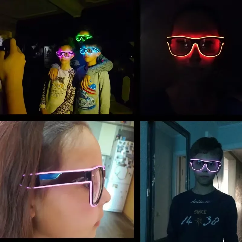 Neon LED Glowing Sunglasses Co - Led El Wire ulasan dan harga