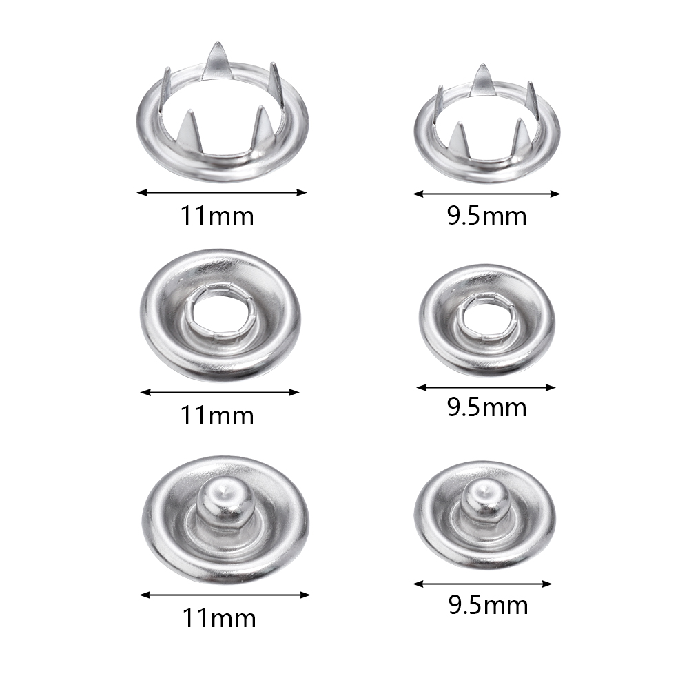 50sets 7.5/9.5/11mm Stainless  - Snap Fastener Set ulasan dan harga