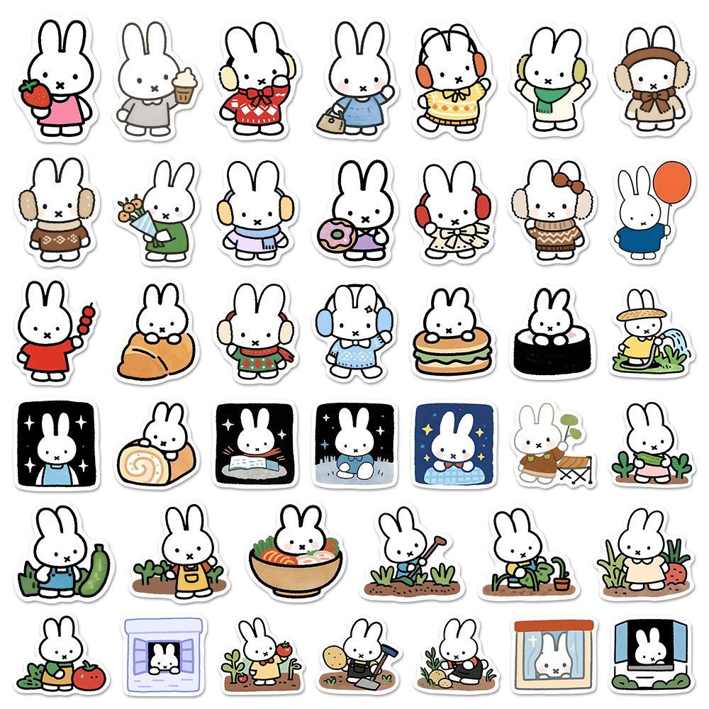 80PCS Kawaii Miffy Cute Sticke - Cosplay Floating Prop ulasan dan harga