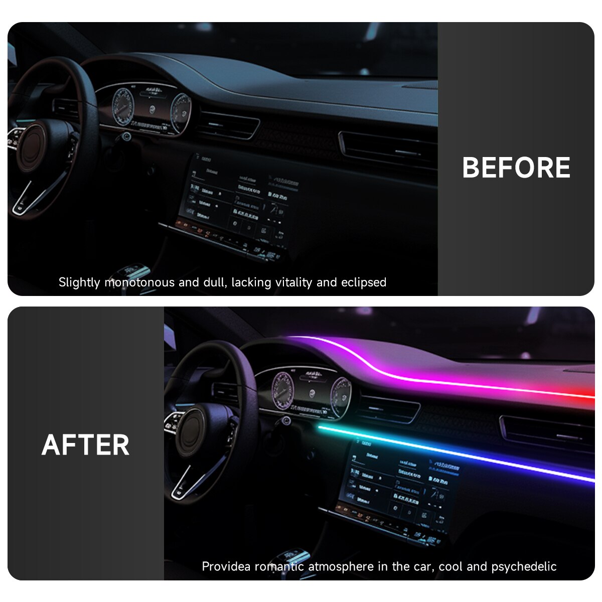 Car LED Ambient Light USB 64 C - Led El Wire ulasan dan harga