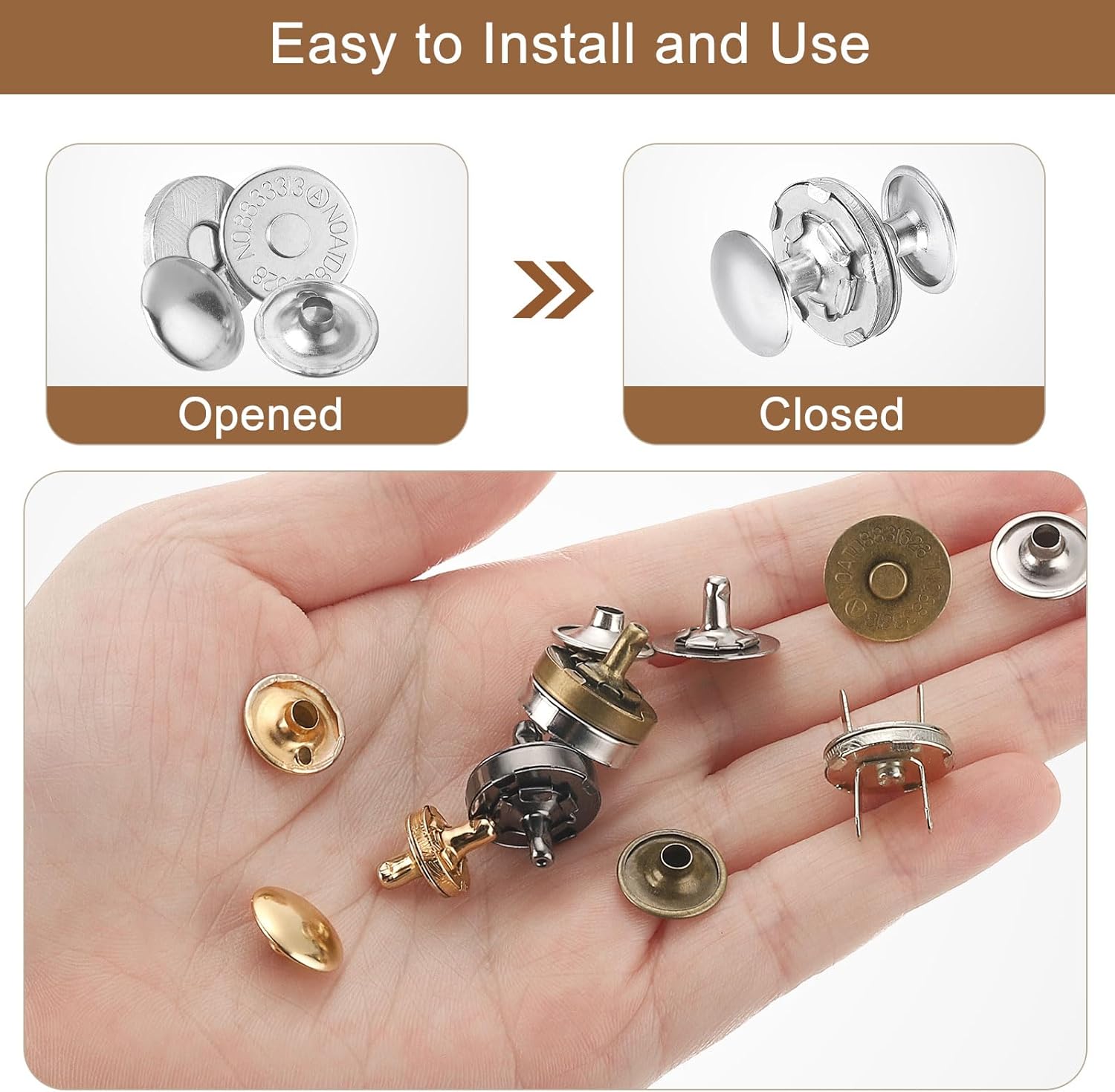 10 Sets Magnetic Snaps Button, - Snap Fastener Set ulasan dan harga