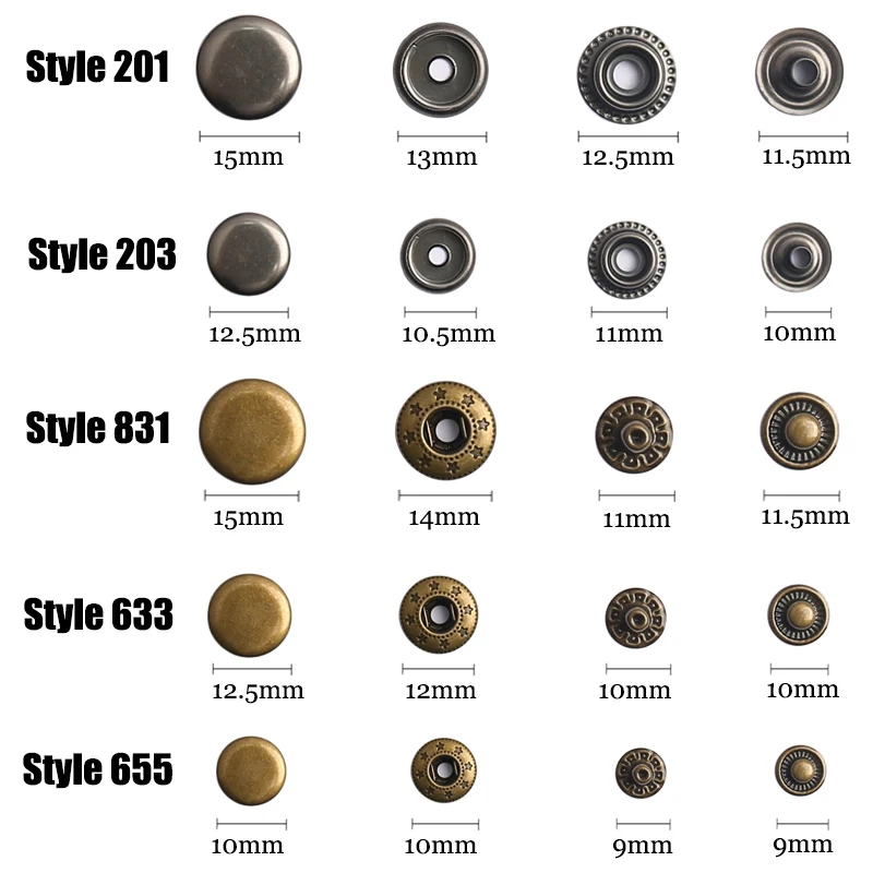 10mm 12.5mm 15mm Metal Pressur - Snap Fastener Set ulasan dan harga