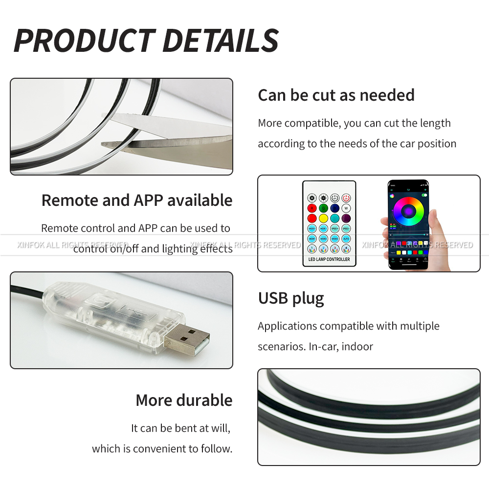 140cm USB Dreamcolor Acrylic I - Led El Wire ulasan dan harga