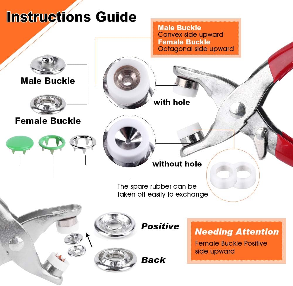 50/100 Metal Prong Snap Button - Snap Fastener Set ulasan dan harga