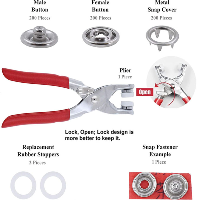50/100 Metal Prong Snap Button - Snap Fastener Set ulasan dan harga