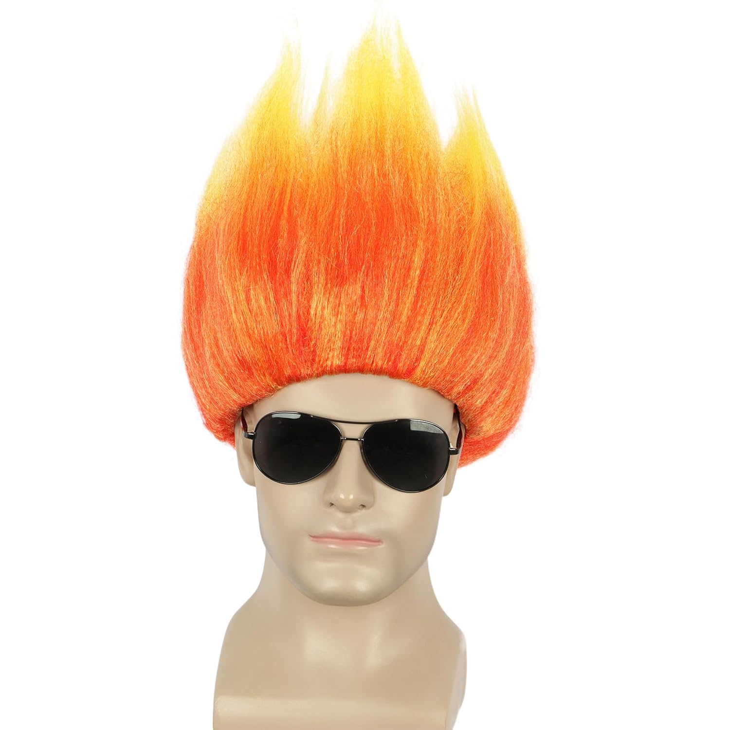 Short Orange Wig Spiky Anime W - Cosplay Flame Prop ulasan dan harga