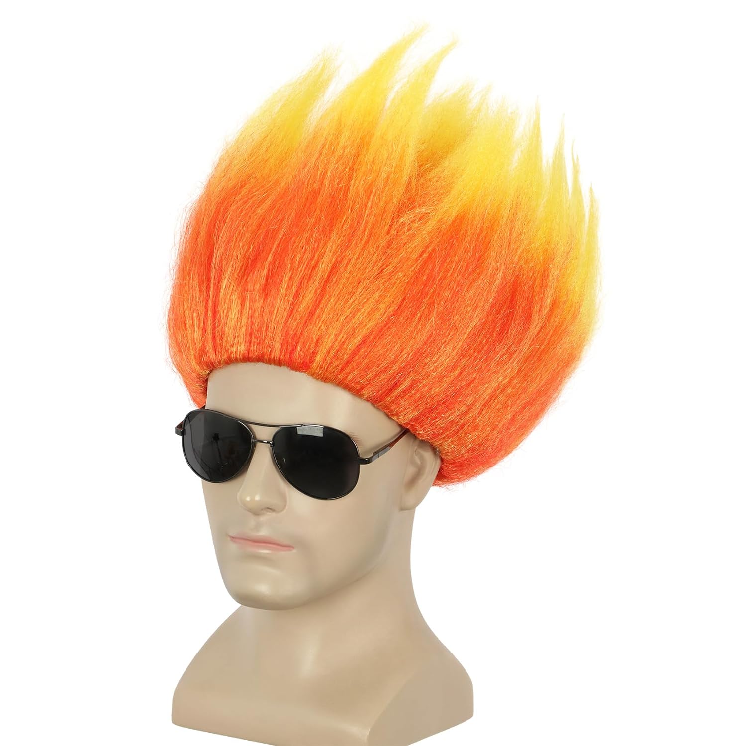 Short Orange Wig Spiky Anime W - Cosplay Flame Prop ulasan dan harga